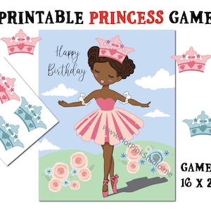 Pin the Crown on the Princess Birthday Game (Digital Download)