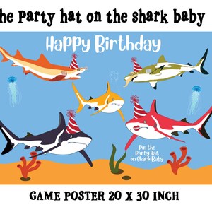 Juego para fiesta de cumpleaños de Baby Shark: Ponle el sombrero - Descarga digital (archivos JPEG y PDF)