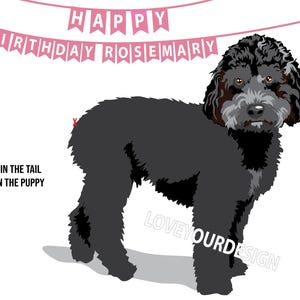 Cockapoo Puppy Pin the Tail Birthday Party Game (Digital Download, PDF Files)