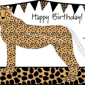 GAME Cheetah - Pin the Tail on the Cheetah Birthday Game & Free Cheetah coloring page INSTANT DOWNLOAD digital files 20x30