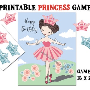 Pin the Crown on the Princess Birthday Game (INSTANT DOWNLOAD)