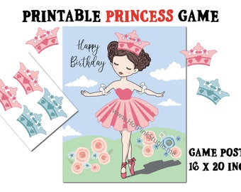 Pin the Crown on the Princess Birthday Game (INSTANT DOWNLOAD)