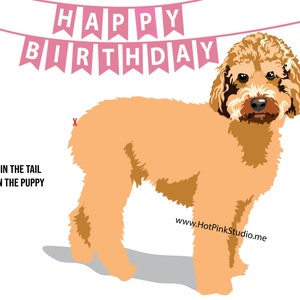 Cockapoo Birthday Party Game: Pin the Tail on the Puppy (Digital Download)