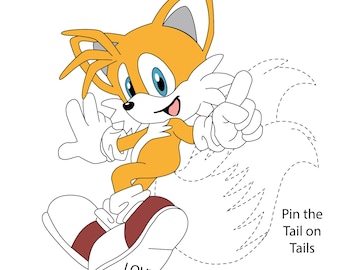 GAME Pin the tail on the Fox Birthday Party- INSTANT DOWNLOAD - printable digital jpeg files