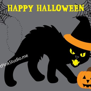 JEU Halloween Épinglez la queue sur le jeu d&#39;Halloween effrayant de chat noir ou jeu d&#39;anniversaire TÉLÉCHARGEMENT INSTANTANÉ que vous imprimez