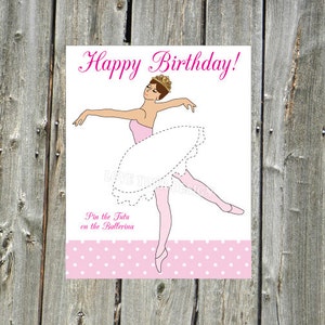 SPIEL Pin das Tutu auf der Ballerina-Geburtstagsfeier Spiel SOFORTIGER DOWNLOAD jpeg-Dateien