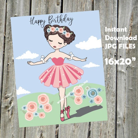 Pin the Tutu on the Ballerina Game INSTANT DOWNLOAD Jpeg Files | Etsy