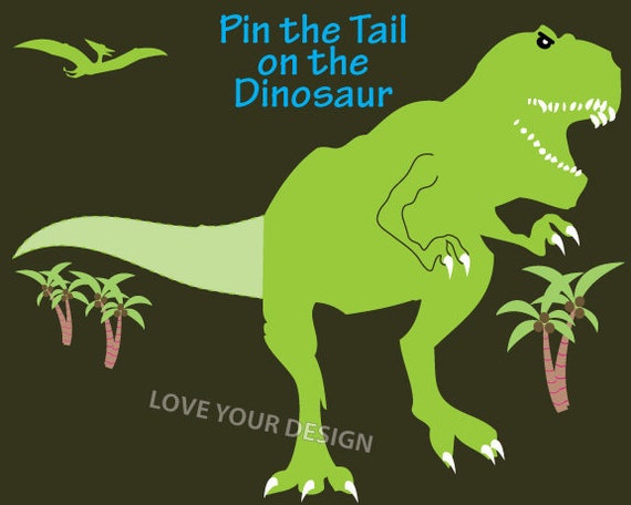  Pin The Tail On The Dinosaur Game, Large Poster