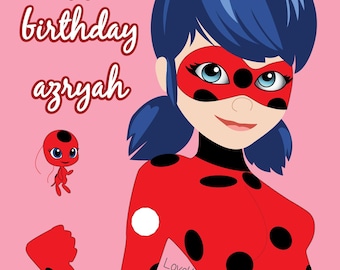 Ladybug Pin the Spot On Marinette Birthday Game Instant Download YOU PRINT Miraculous Ladybug girl