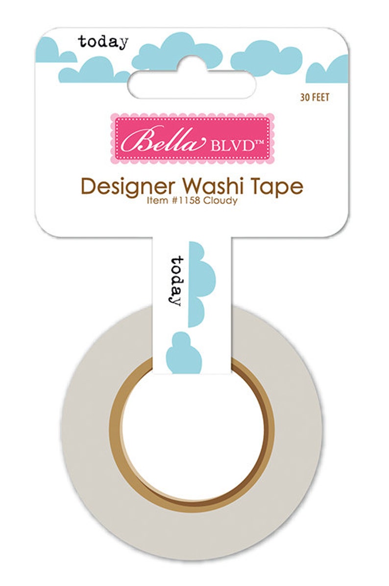 30-ft Roll of ScrapbookCrafting Tape Bella Blvd Let/'s Go Cloudy Designer Washi Tape