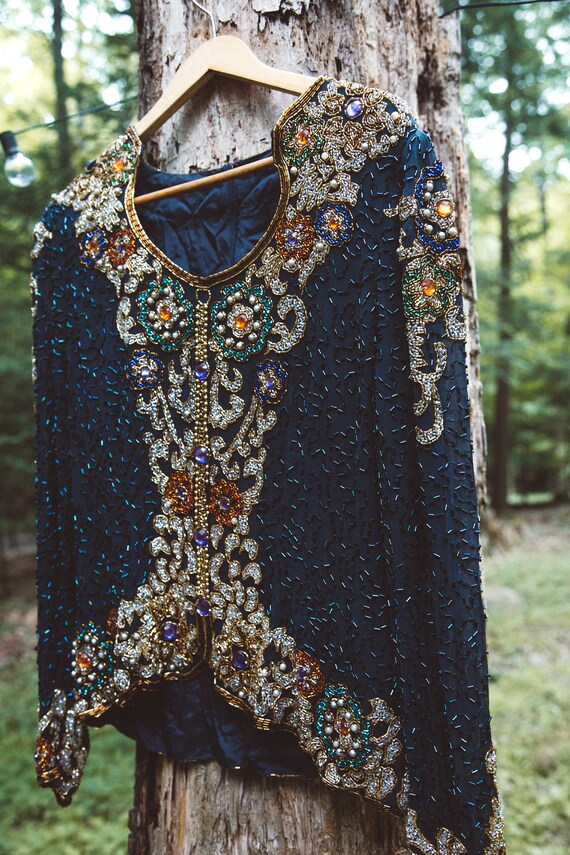 Vintage 70s Disco Sequence Blouse