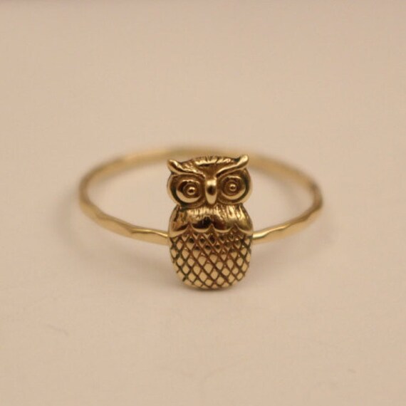 Owl Ring 14k Owl Ring 14k gold owl ring 14k stackable ring