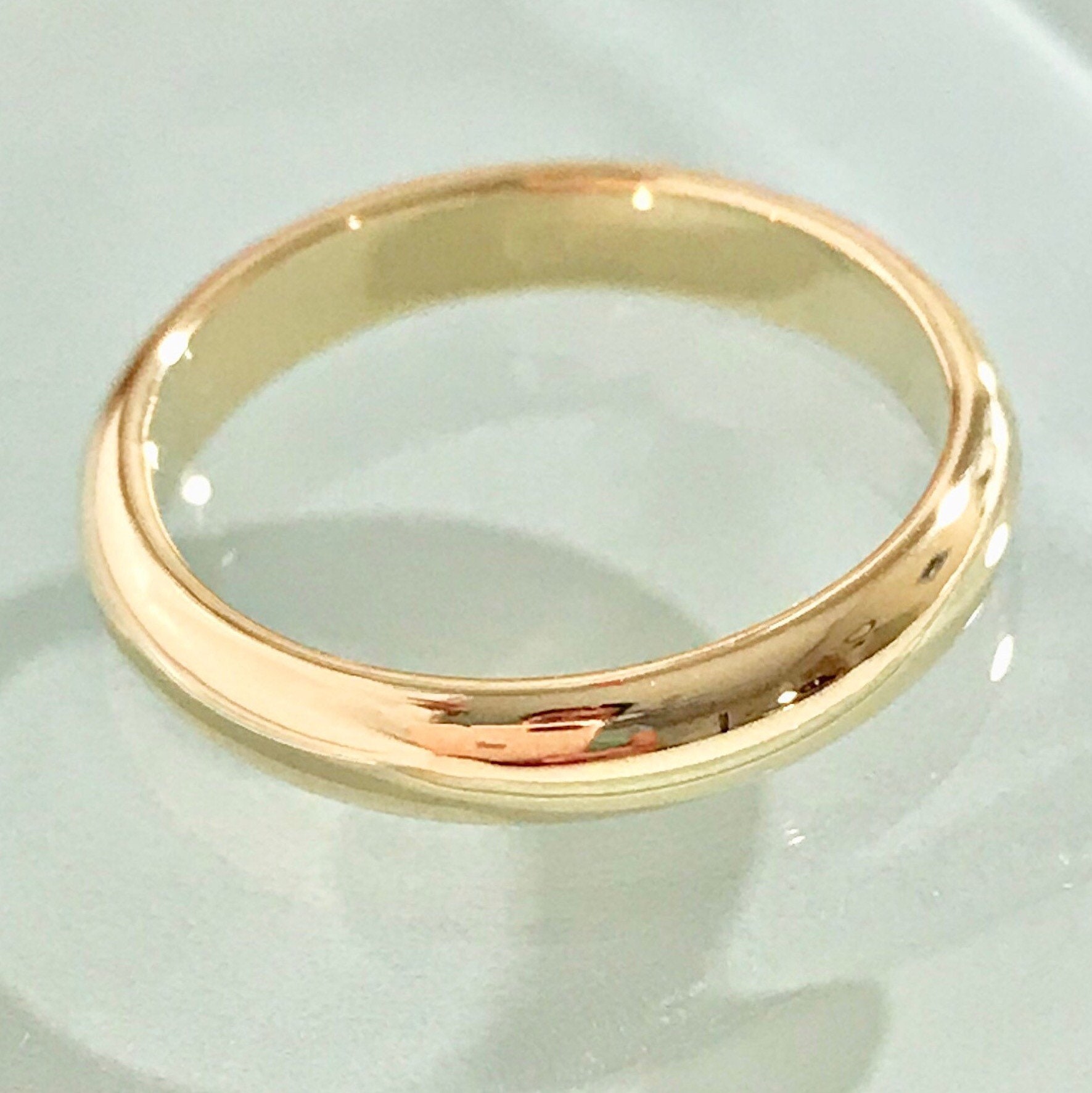 18k half round band 18k gold ring 18k band ring 18k wedding Etsy