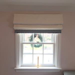 Custom Ribbon Roman Shade Blackout Shades, Fabric Roman Blinds, You provide the fabric of your choice. Blackout Roman Shade Option image 5