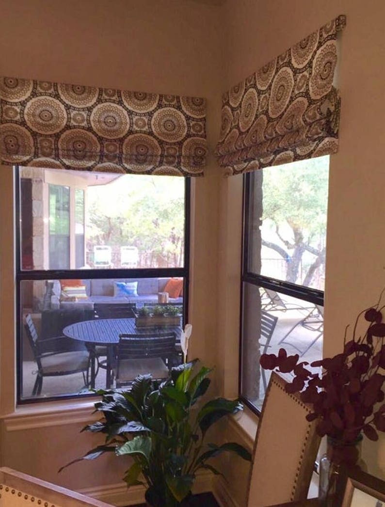 Handmade Custom Roman Shade With Ribbon Trim. Blackout Shades Etsy