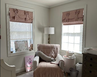 Bow Valance Roman Shade (available in any color fabric) any size!