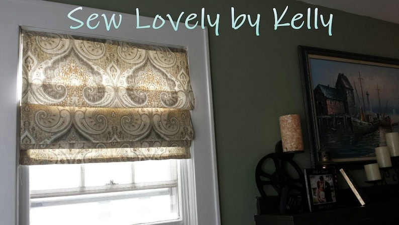 Custom Roman Shade With Ribbon Trim, Ribbon Trim Blinds, You Provide ...