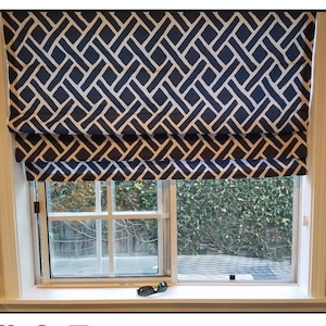 Blue Roman Shade, Customer Choose Their Own Fabric. Blackout Available