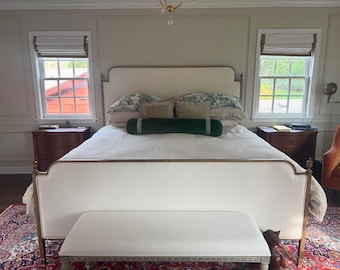 Custom Ribbon Trim Roman Shades, White, Classic Window Curtains, Can be faux roman shade or operational. Cordless Shade Option Available