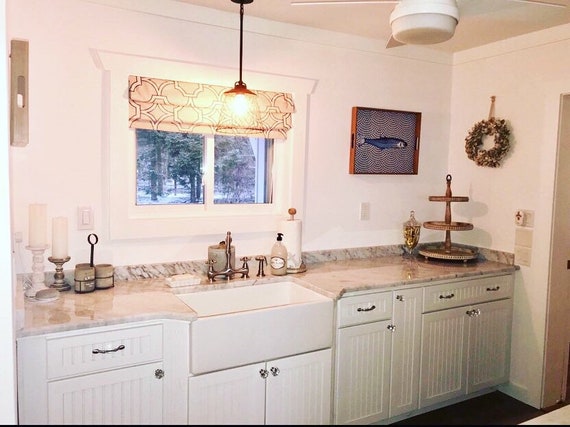 Handcrafted to Any Size Blackout Roman Shade Option Made To Order Kitchen Roman Shade you provide the fabric of your choice
