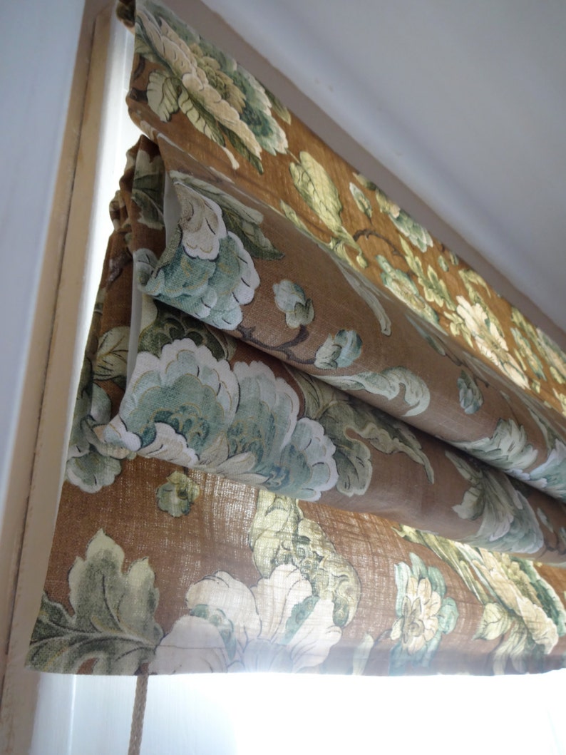 Handcrafted to Any Size Blackout Roman Shade Option Made To Order Kitchen Roman Shade you provide the fabric of your choice