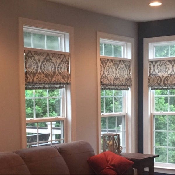 Handmade Custom Roman Shade. Blackout Shades, Customer Supplies Fabric, Flat Roman Shades, Custom Curtains