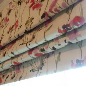 Beautiful Custom Roman Shade, You provide the fabric of your choice. Blackout Roman Shade Option