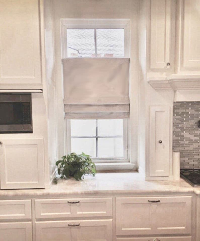 Handcrafted to Any Size Blackout Roman Shade Option Made To Order Kitchen Roman Shade you provide the fabric of your choice