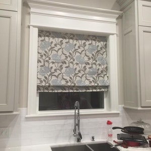 Fabric Blinds, Classic Flat Roman Shade, You provide the  fabric of your choice. Blackout shade option