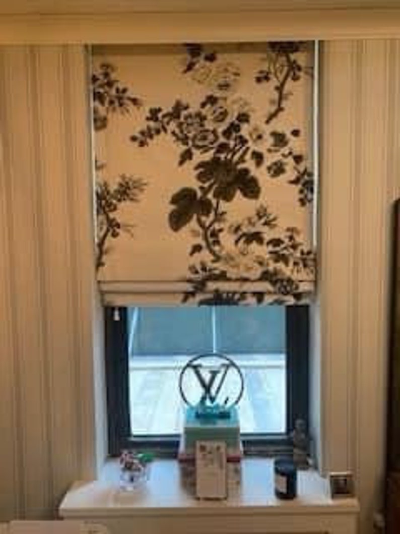 Fabric Roman Shades Flat Roman Shade White Shades Any Etsy