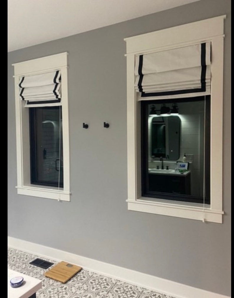 Fabric Roman Shades Flat Roman Shade White Shades Any Etsy