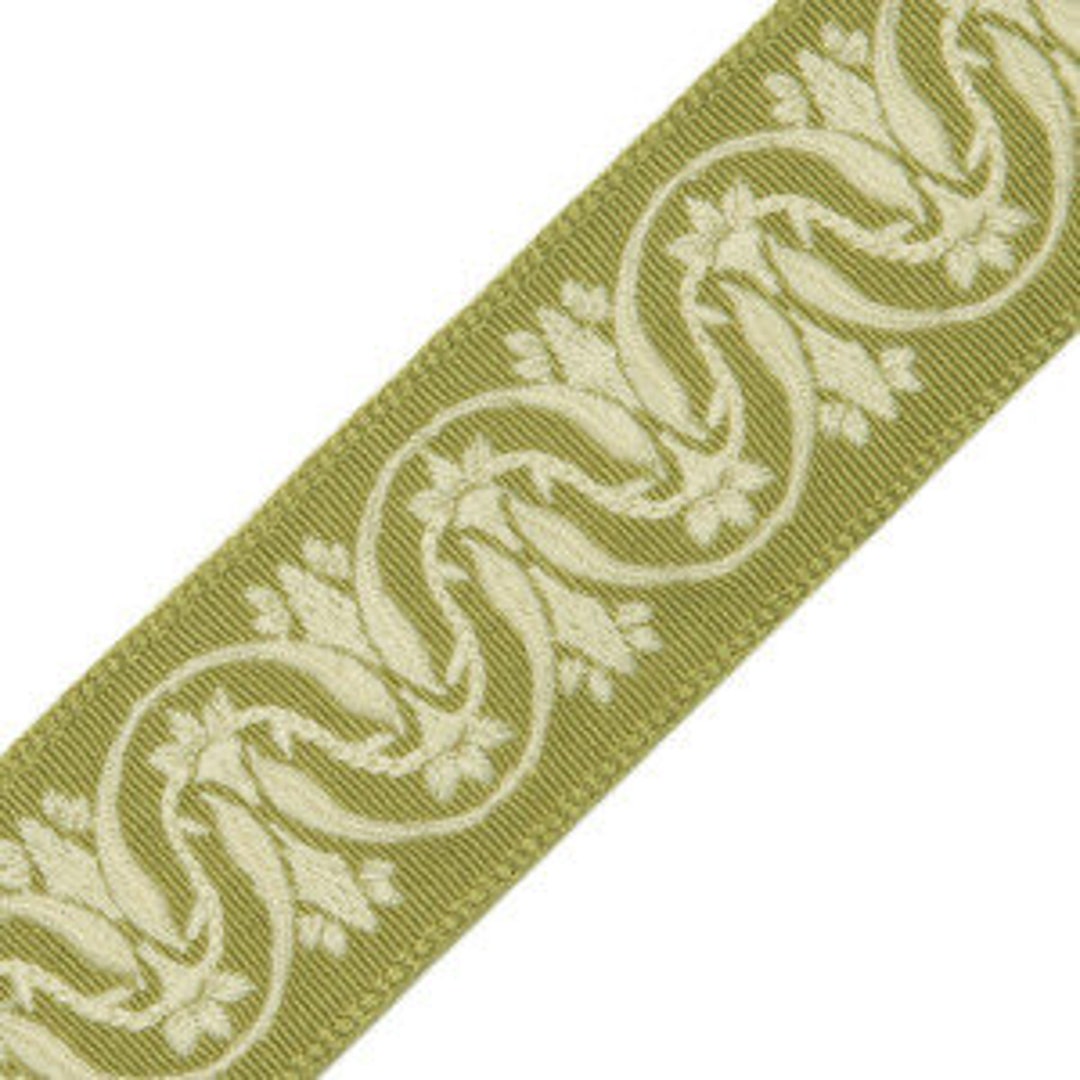 Embroidered Green Designer Trim Tape Etsy