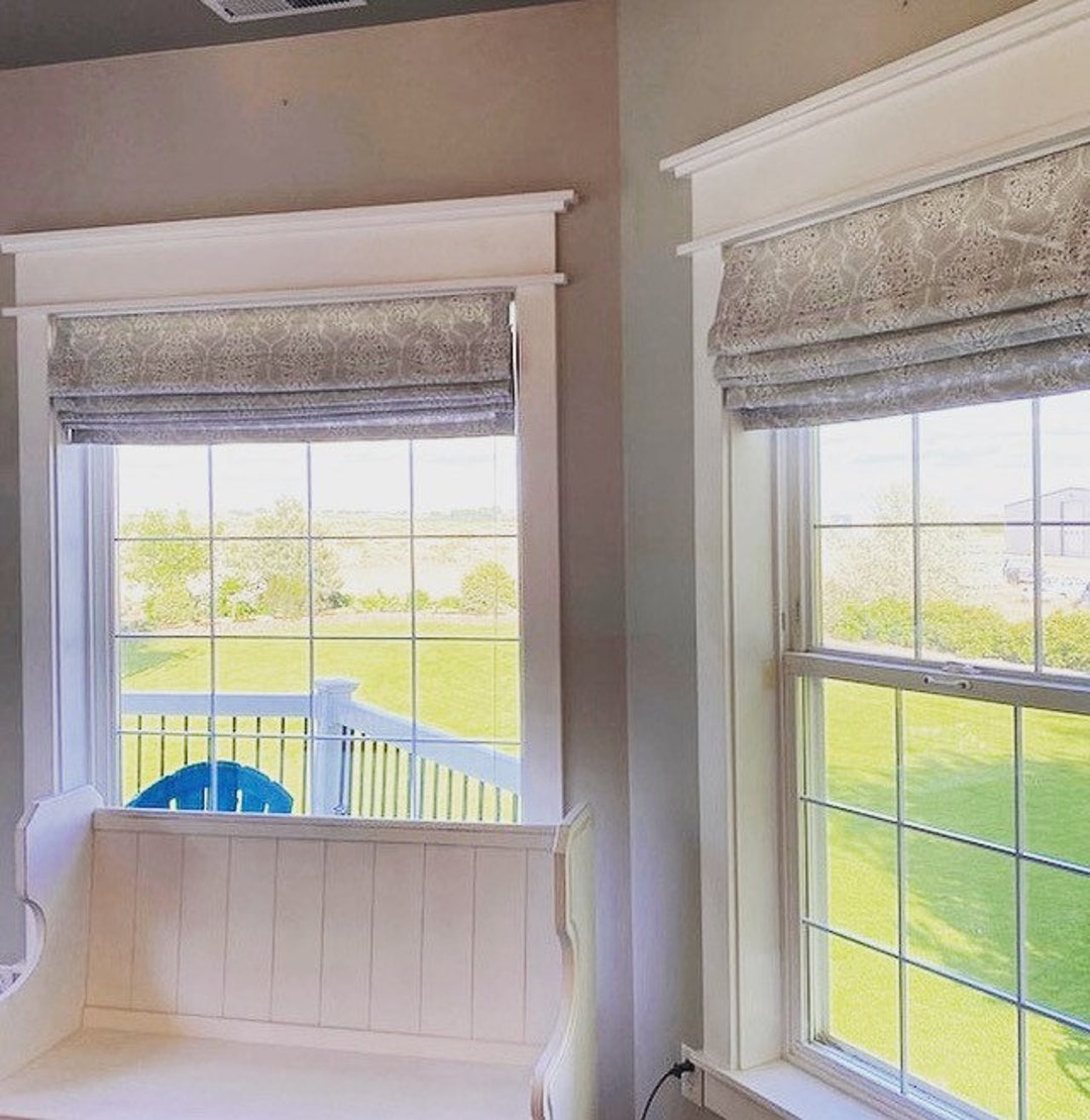 Custom Roman Shade! Blackout Shades, Flat Classic Fabric Roman Blinds ...