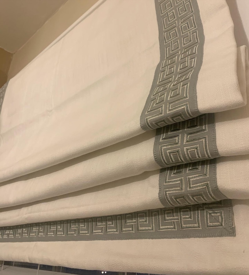 Fabric Roman Shades Flat Roman Shade White Shades Any Etsy