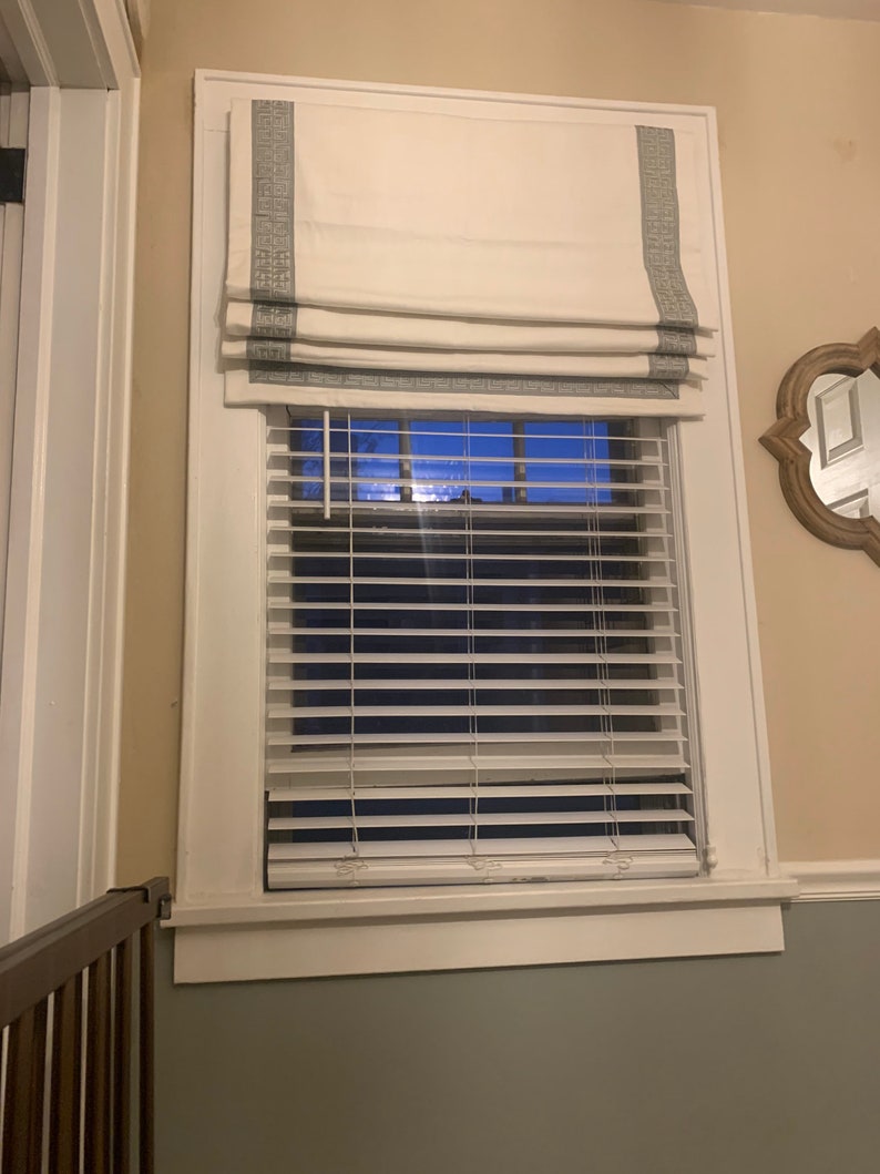 Fabric Roman Shades Flat Roman Shade White Shades Any Etsy