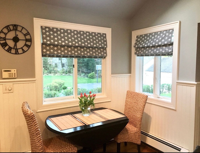 Fabric Roman Shades Flat Roman Shade White Shades Any Etsy