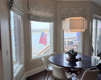 Beautiful Custom Roman Shade, You provide the fabric of your choice. Blackout Roman Shade Option