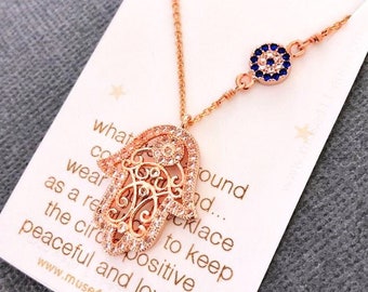 Hamsa Necklace, hamsa gold necklace, Evil eye necklace, Evil eye jewelry, hamsa necklace gold, hamsa, protection Necklace, gold eye necklace