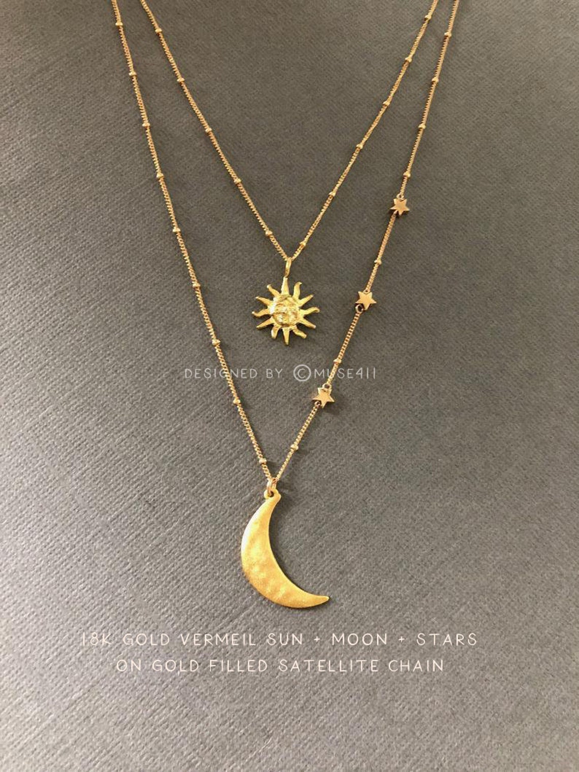 Buy Sun & Moon Necklace, Sun Moon Pendant, Birthday Gift for Her, Celestial  Jewelry, Lunar Necklace, Mother Nature,clouds and Sun Silver Pendant Online  in India - Etsy