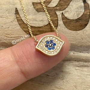 Dainty Evil Eye Necklace: Rose Gold Filled Protection Jewelry