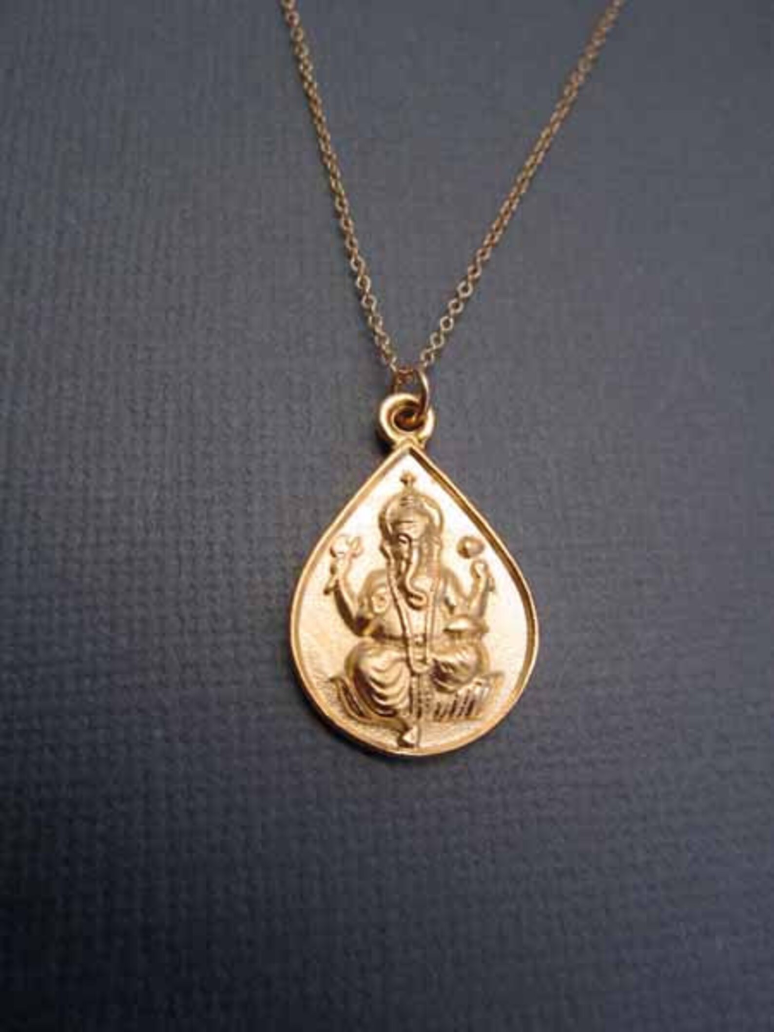 Gold Ganesha Necklace Ganesh Necklace Ganesha Pendant Etsy