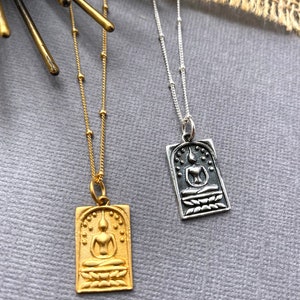 Silver Buddha Pendant Necklace Buddha Necklace Gold - Etsy
