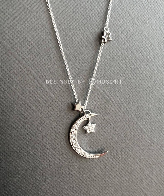 1 Moon and Stars Silver Tone Charm SC3220