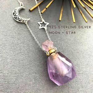 Gemstone Essential Oil Diffuser Necklace: Perfume Bottle, Healing Crystal