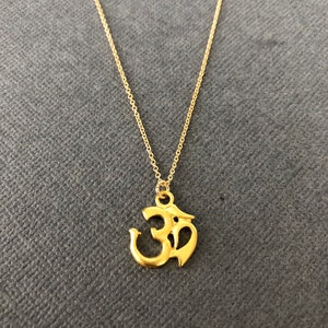 Gold Vermeil Om Necklace: Sterling Silver Buddhist Jewelry
