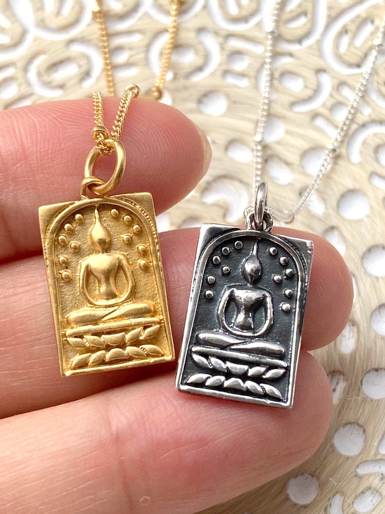 Silver Buddha Pendant necklace buddha necklace gold | Etsy