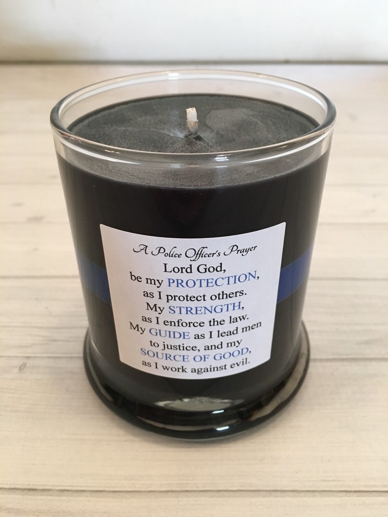 The Thin Blue Line Handcrafted Soy Blend Candle Police Law Etsy