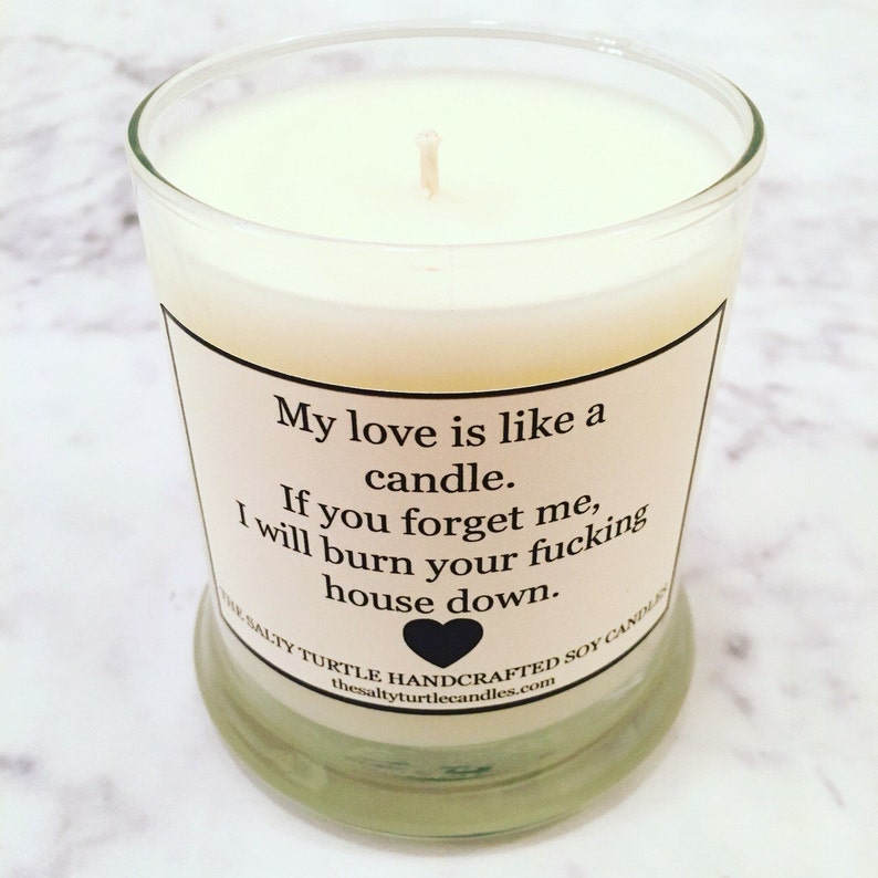 Burning Love Handcrafted Soy Candle Funny Candle Gag Gift Etsy