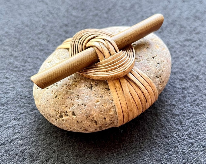 Cane Wrapped Stone, Reed Wrapped Stone, Zen Stone, Wrapped Stone