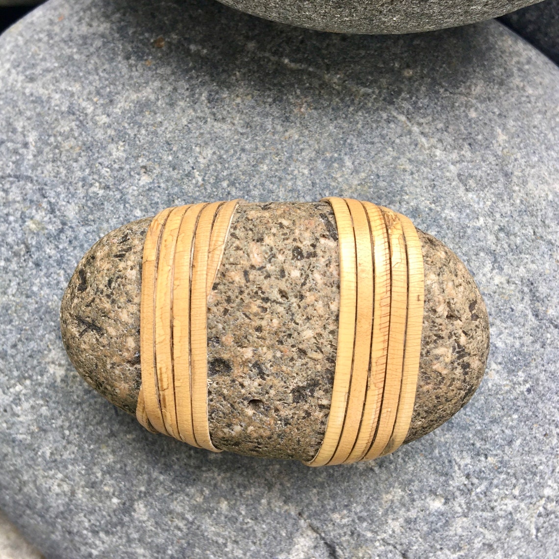 Cane Wrapped Stone Reed Wrapped Stone Zen Stone Wrapped Etsy